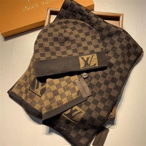 lv scarf and hat|genuine louis vuitton scarf.